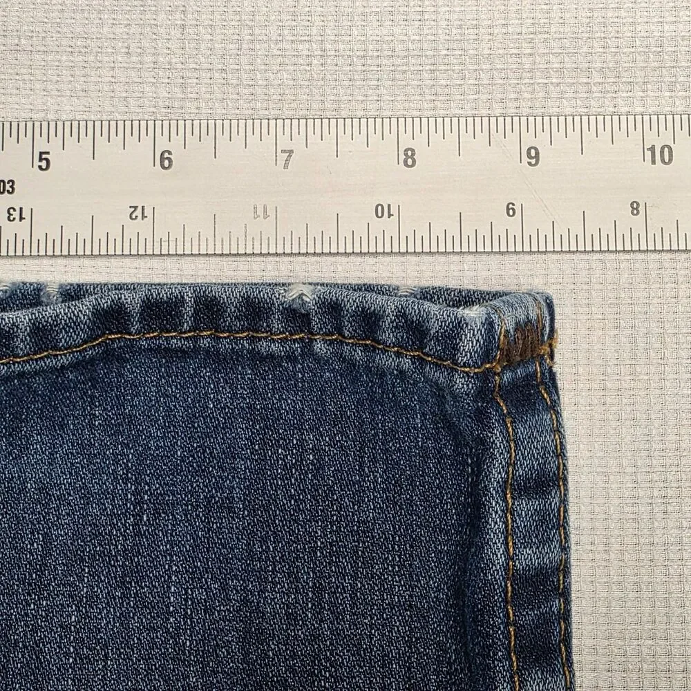 True Religion Ricky Super T Straight Leg Jeans Mens 36x34 Distressed Y2K Vintage